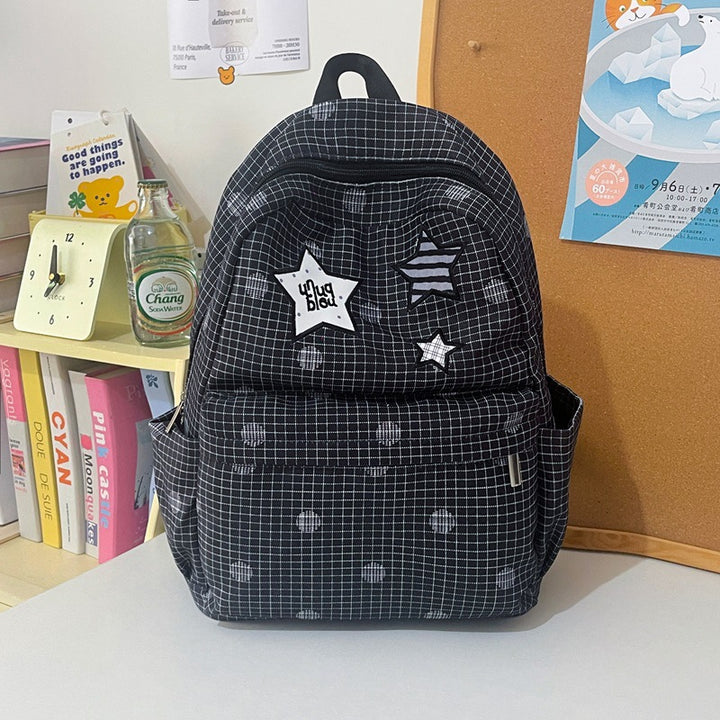 Stylish Practical Grid-Patterned Backpack Stornfield