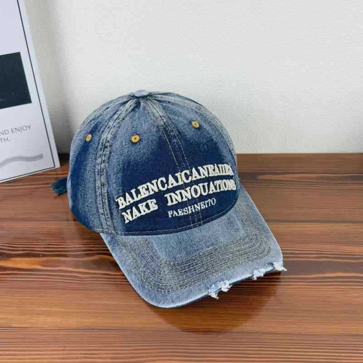 Unisex Vintage-Inspired Distressed Denim Baseball Cap Stornfield