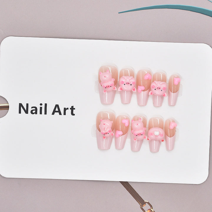 Glamorous Heart-Themed Press-On Nail Set Stornfield