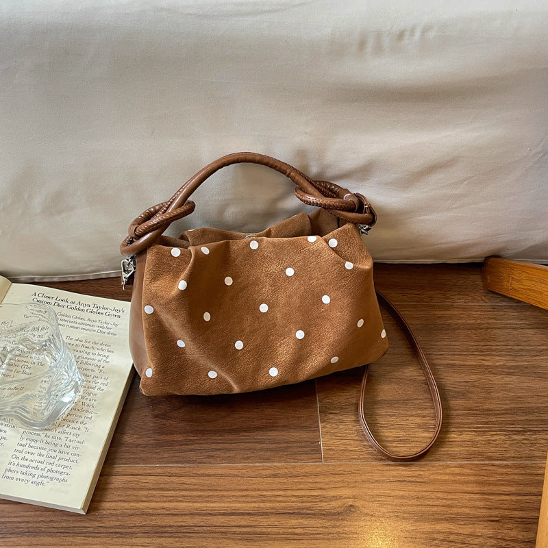 Polka Dot Textured Handheld Bag