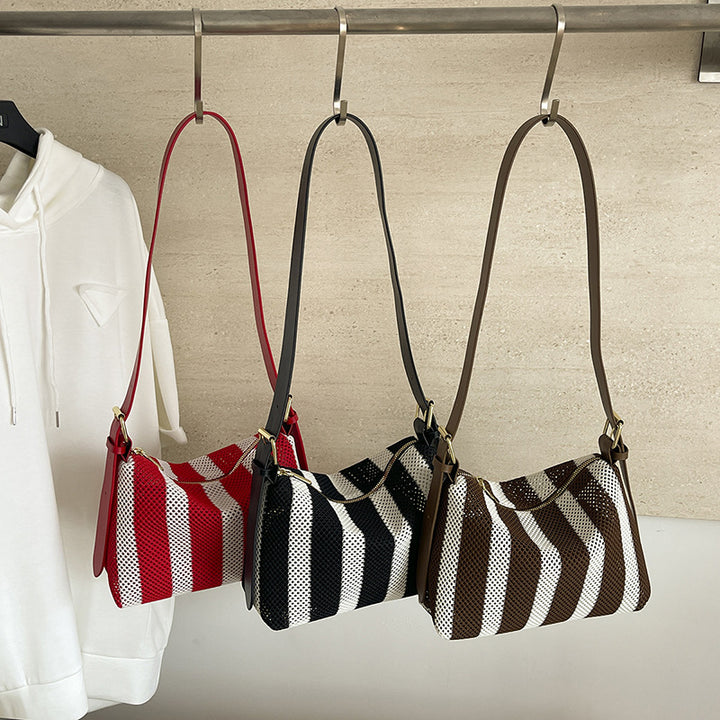 Textured Stripe Shoulder Bag