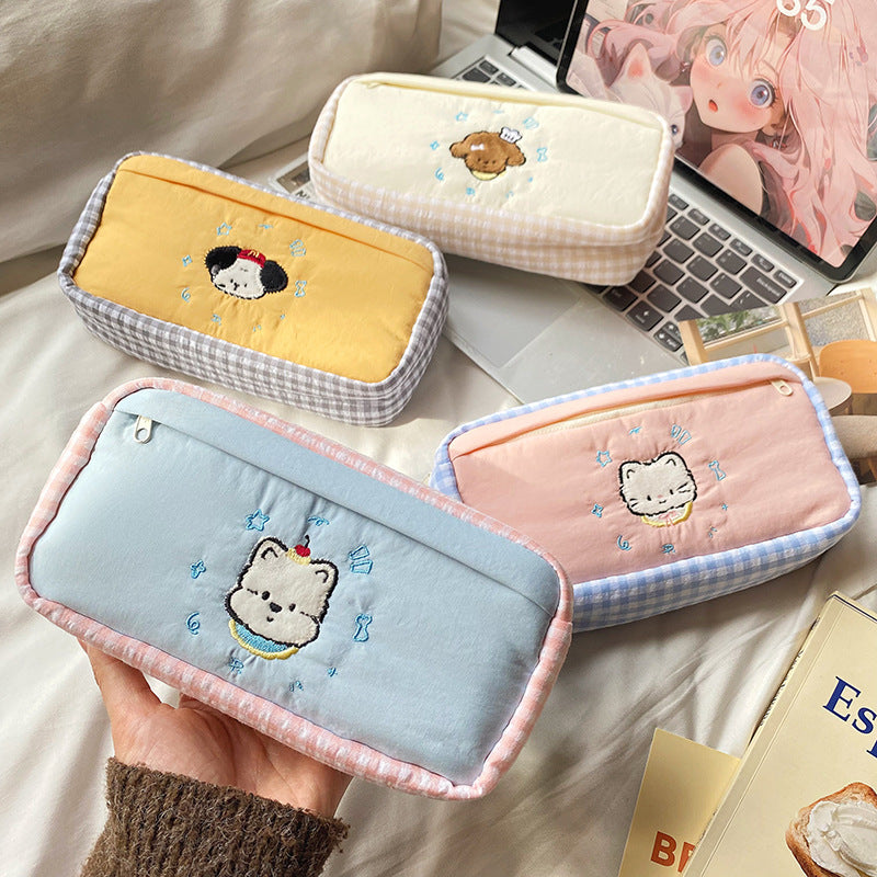 Handmade cosmetic bag with playful cat design Stornfield