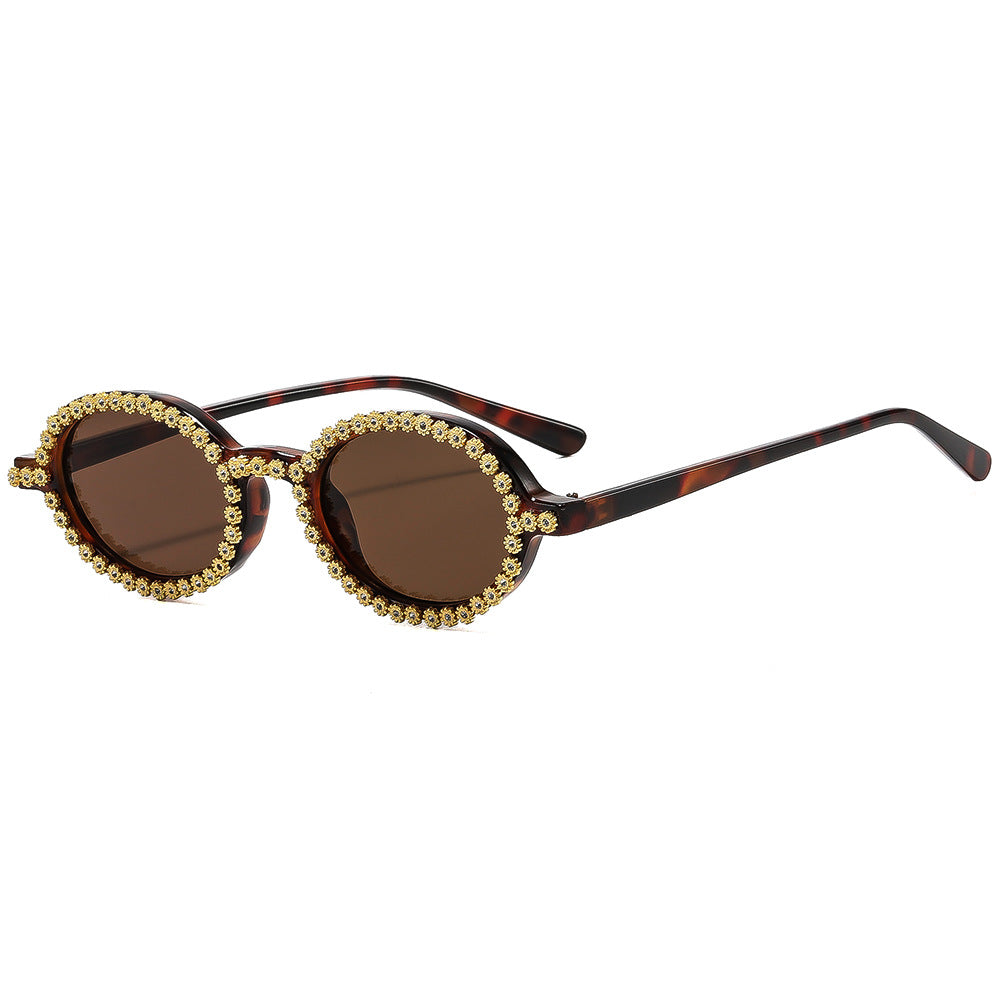 Ladies fashionable sunglasses with floral crystal frame Stornfield