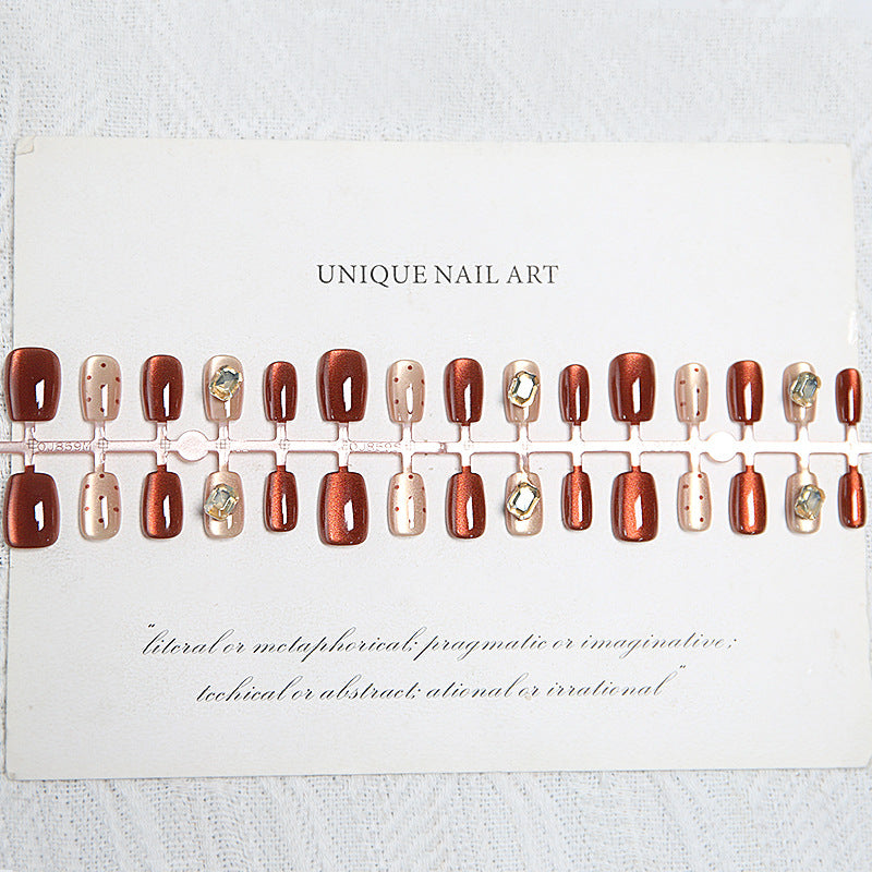 Acrylic nail set with elegant ombre designs and sparkling accents Stornfield