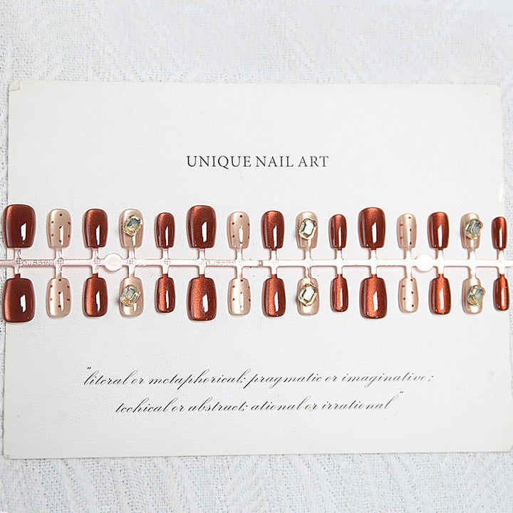 Acrylic nail set with elegant ombre designs and sparkling accents Stornfield