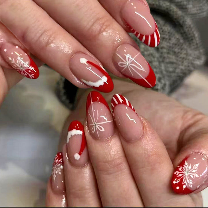 Festive Holiday-Themed Press-On Nail Set Stornfield