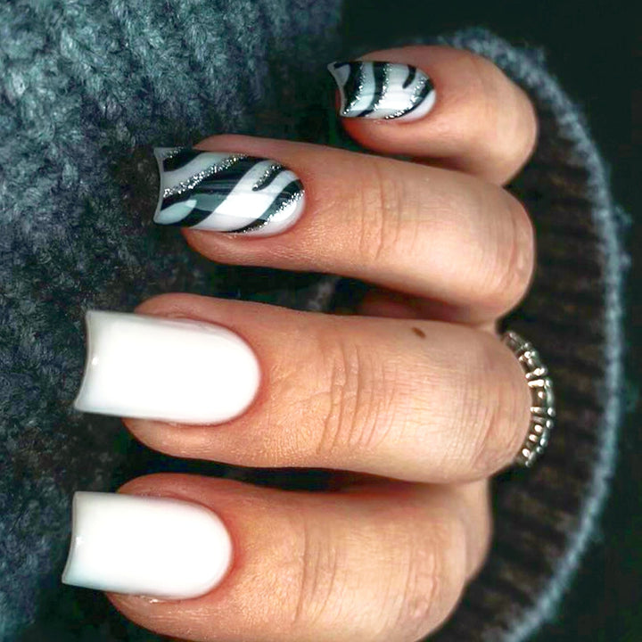 Zebra Striped Nail Art Extensions Stornfield