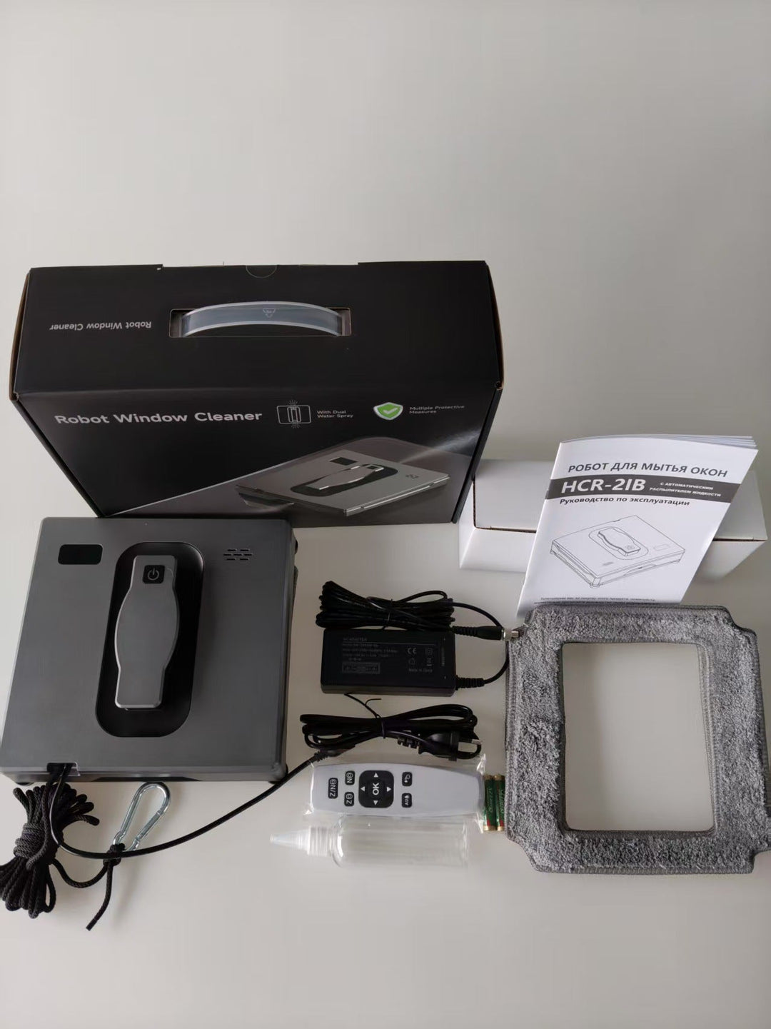 advanced robotic window cleaning system with remote control and safety tether Stornfield