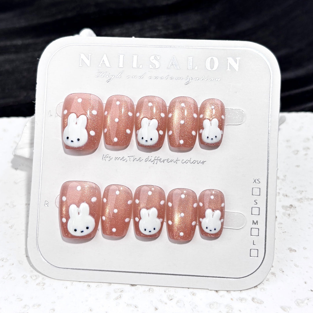 Whimsical Bunny-Themed Press-On Nail Set