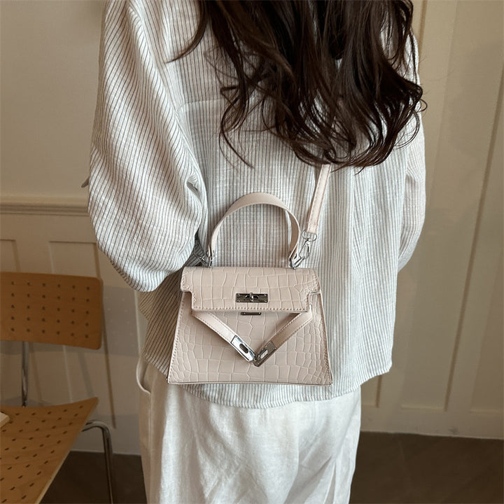 Elegant Crocodile-Embossed Handbag