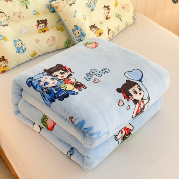 Cartoon-Themed Soft Fleece Throw