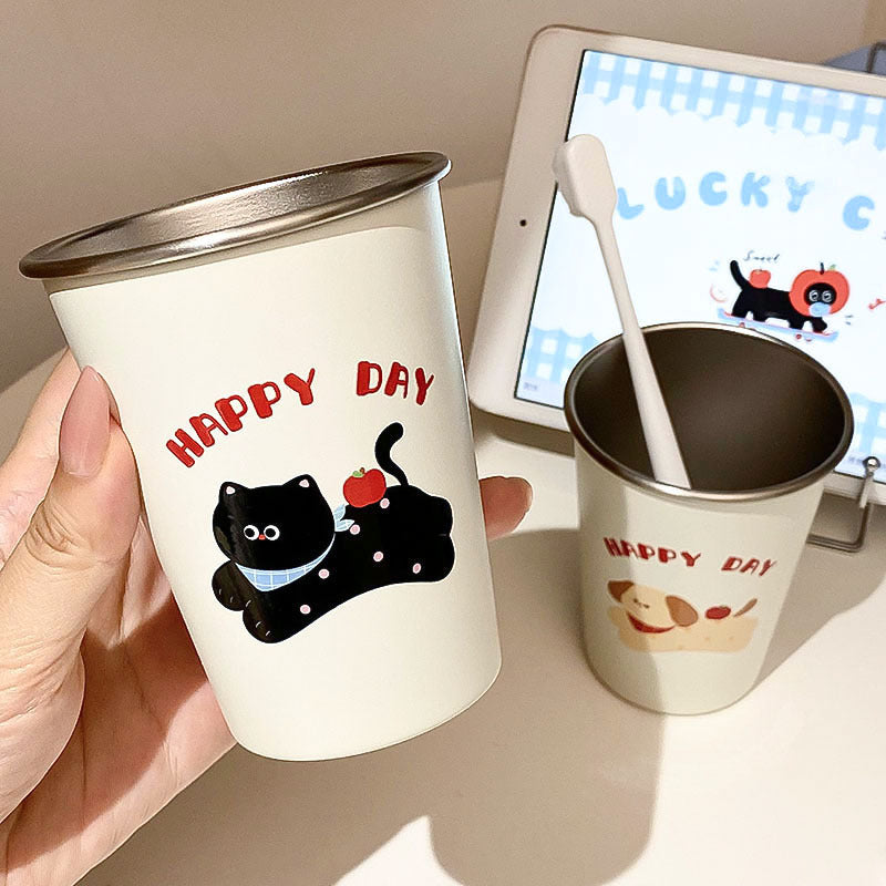 Stainless Steel Drinking Cup with Cheerful Dog Design Stornfield
