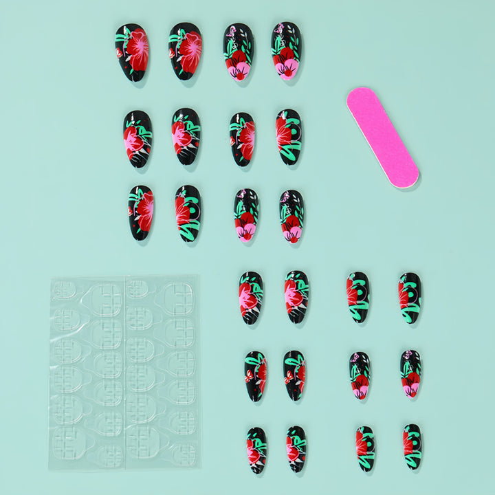 Artificial nails with floral designs Stornfield