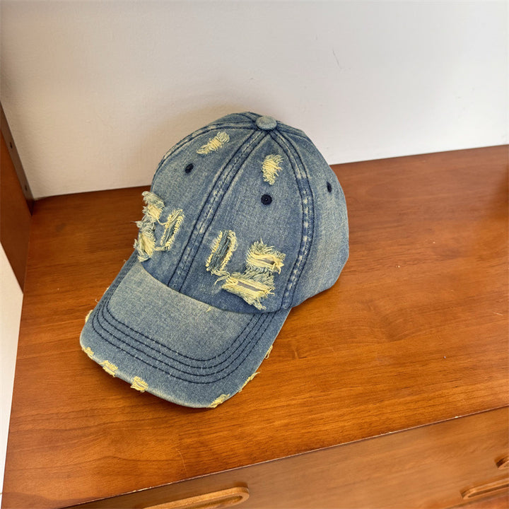 Women's Distressed Denim Adjustable Baseball Cap Stornfield