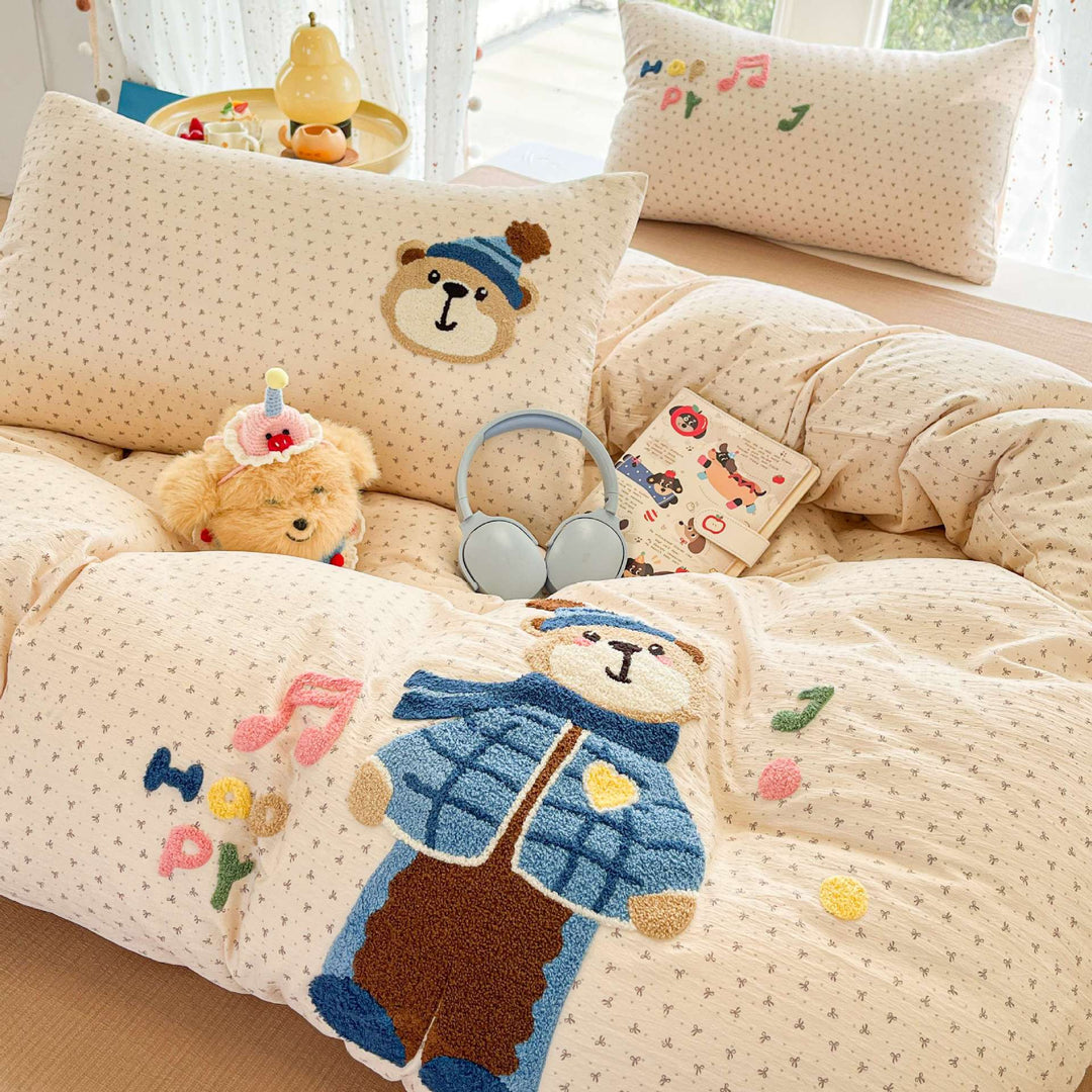 Children's Cartoon Bear-Themed Quilt Set
