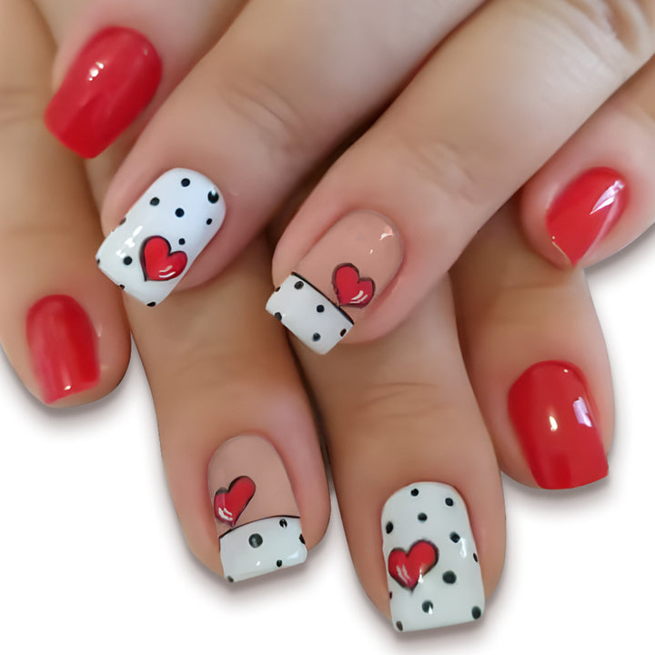 Heart-Embellished Press-On Nail Set Stornfield 1787543006