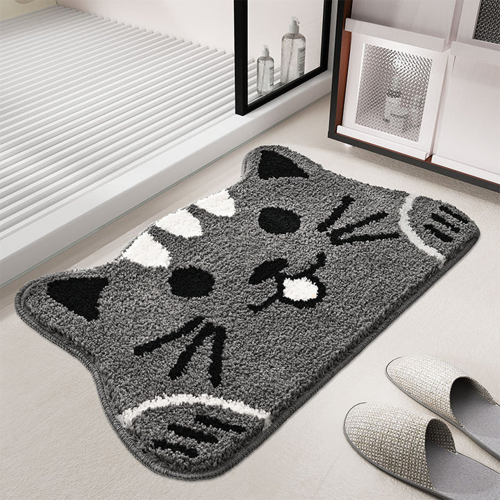 Cat-Themed Plush Bath Mat
