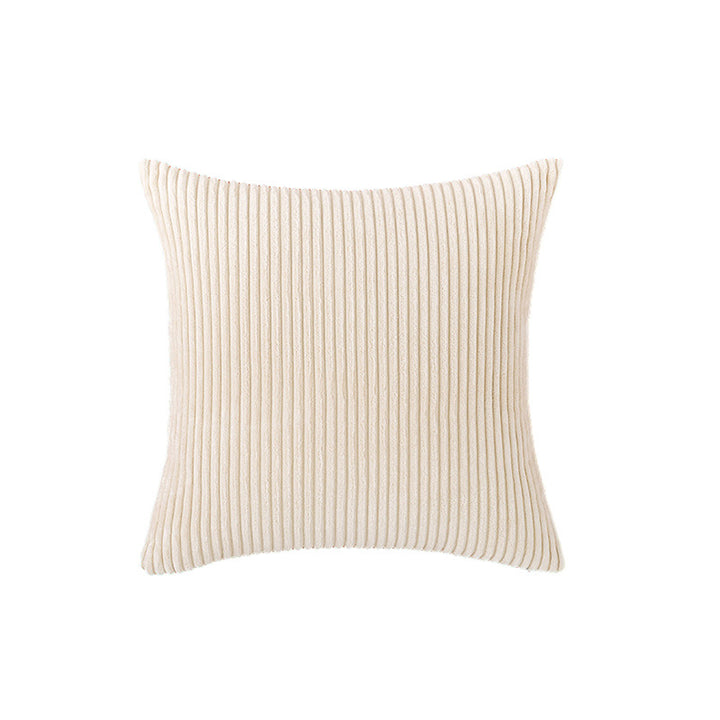 Corduroy Ribbed Square Accent Pillow Cover with Deep-Channel Texture and Concealed Zipper