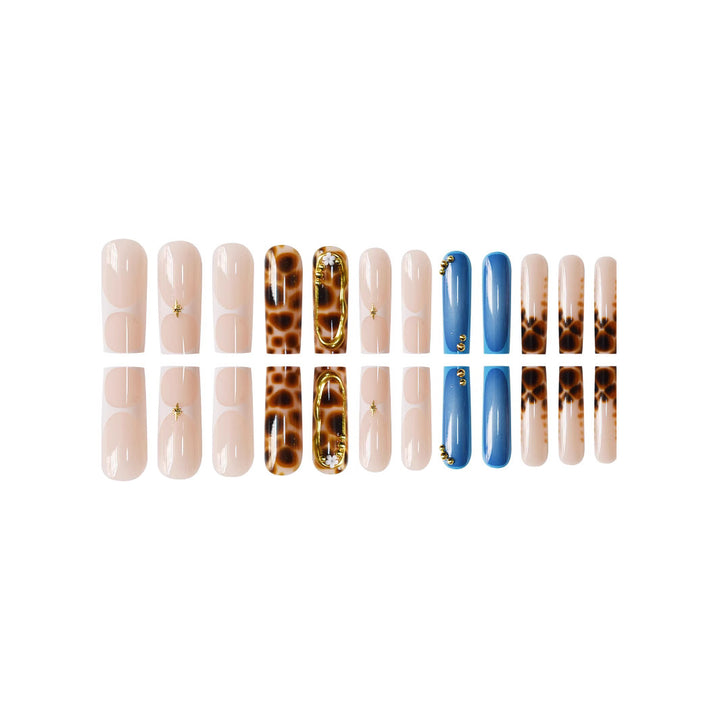 Artistic Press-On Nail Set with Unique Giraffe Pattern Stornfield