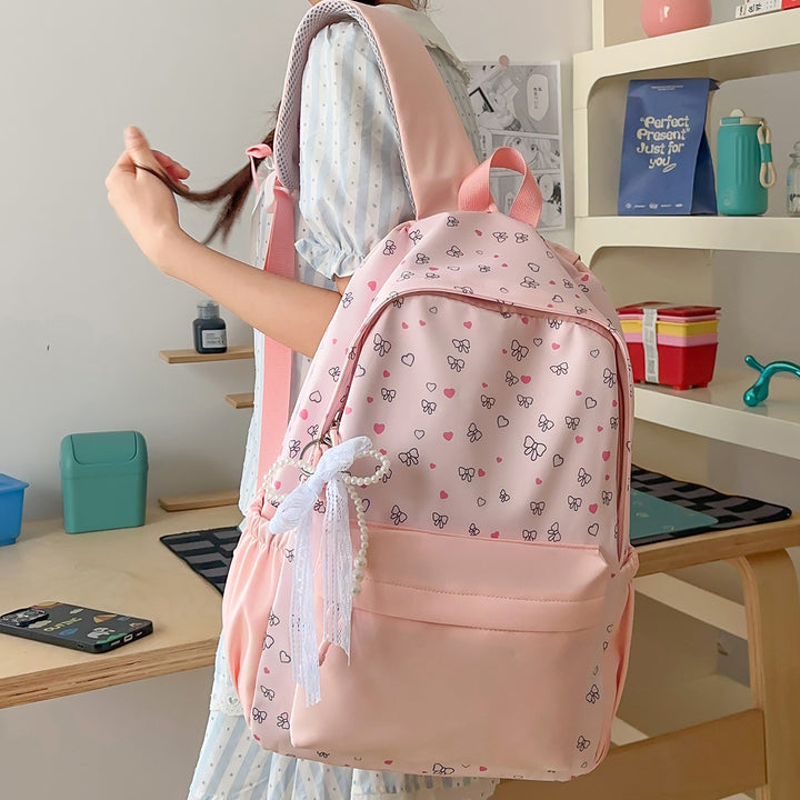 Stylish Heart-Printed Backpack Stornfield