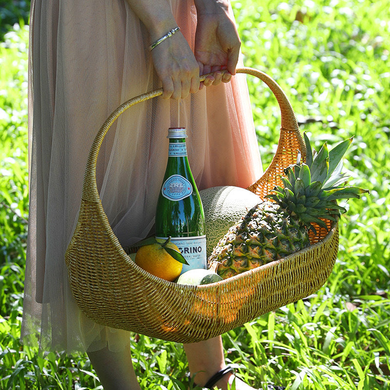 Ladies Handcrafted Rattan Basket with Elegant Contour Stornfield