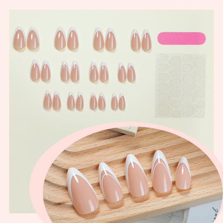Acrylic nail set with natural look and self-adhesive tips Stornfield