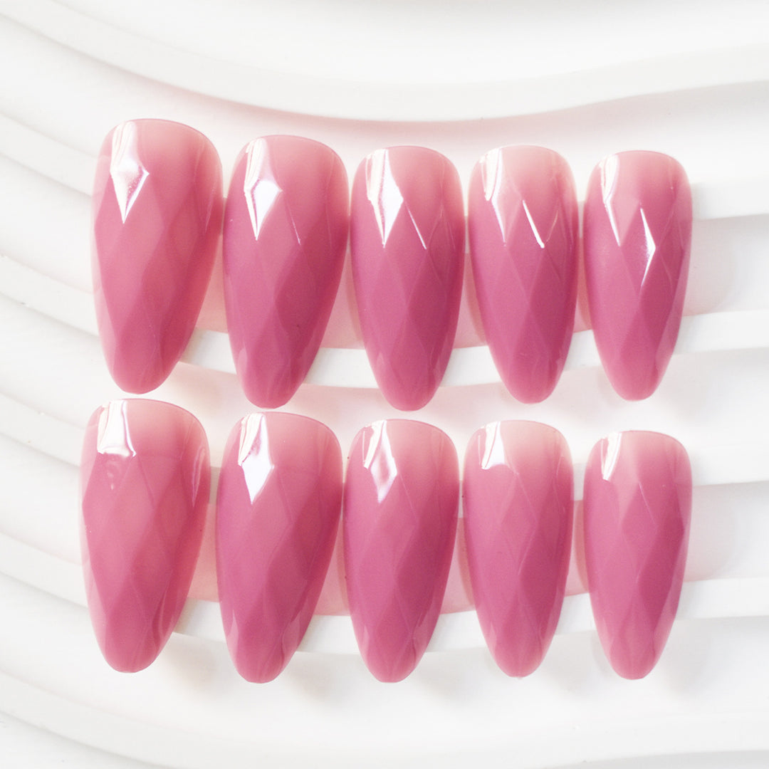 Premium Glossy Diamond-Shaped Press-On Nails Stornfield
