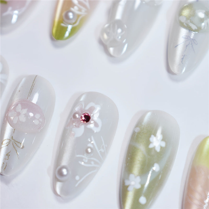 Floral Elegance Press-On Nail Set Stornfield