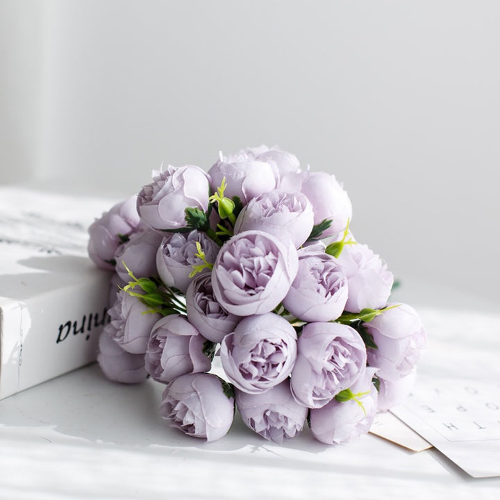 Realistic Synthetic Peony Bouquet