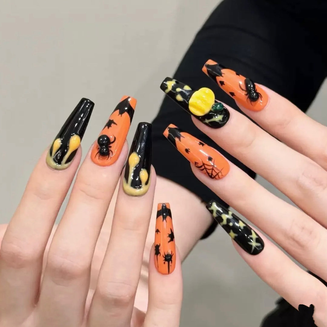 Halloween-Themed Press-On Nail Art Set 1790745709