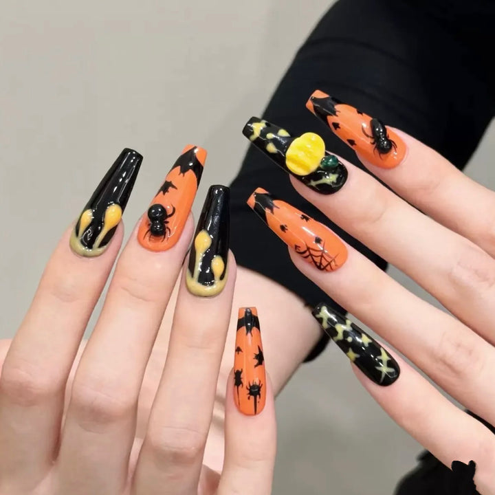 Halloween-Themed Press-On Nail Art Set 1790745709