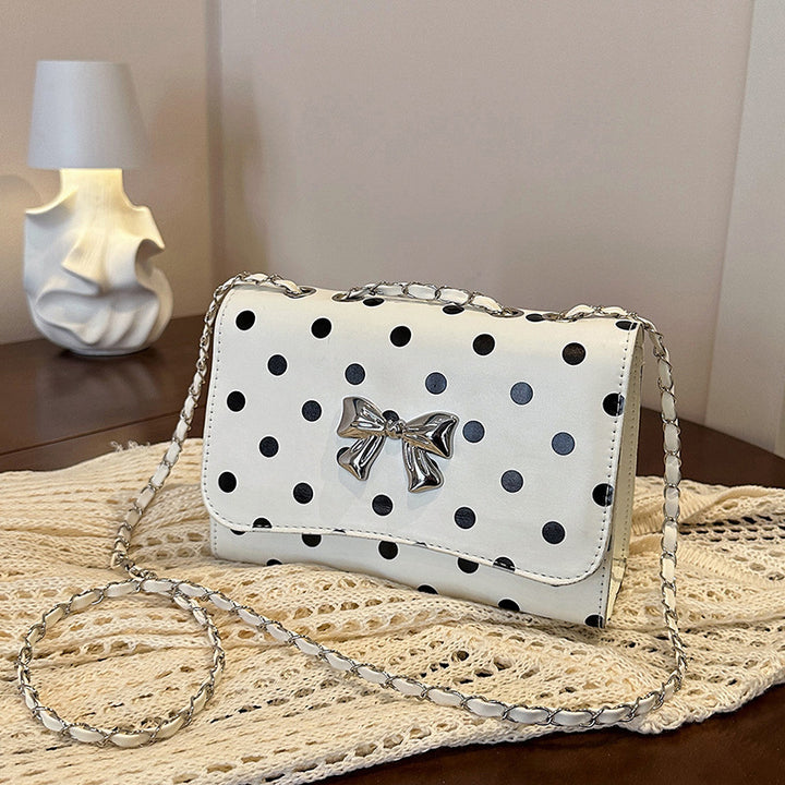 Elegant Polka Dot Crossbody Handbag