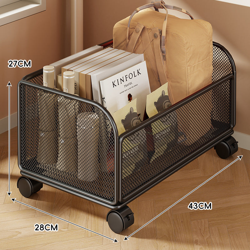 Mesh Rolling Storage Basket with Locking Swivel Casters and Ventilated Wire Frame