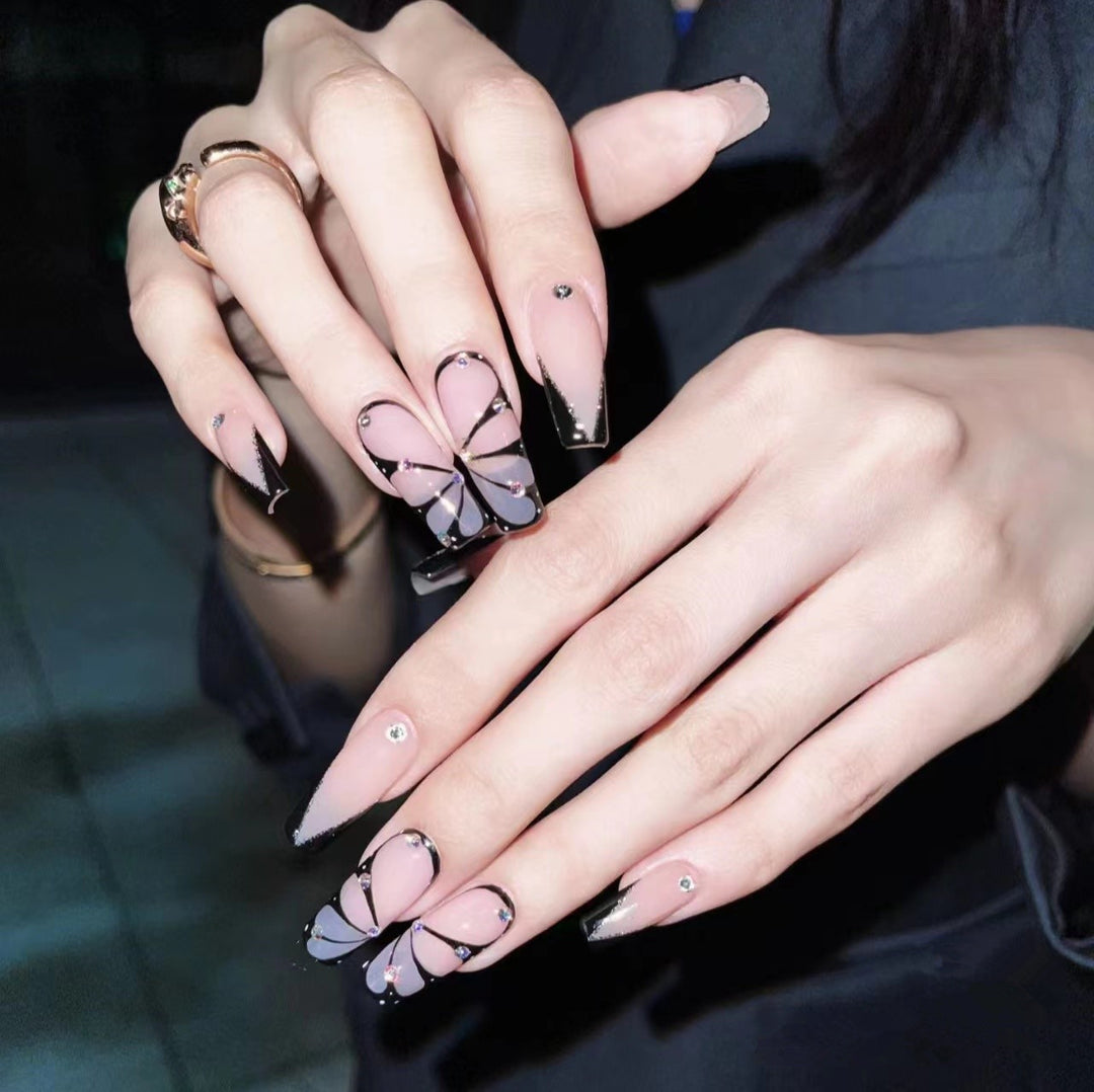 Artistic Butterfly Press-On Nail Tips Stornfield