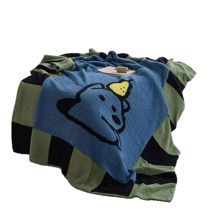 Cartoon-Themed Plush Throw Blanket