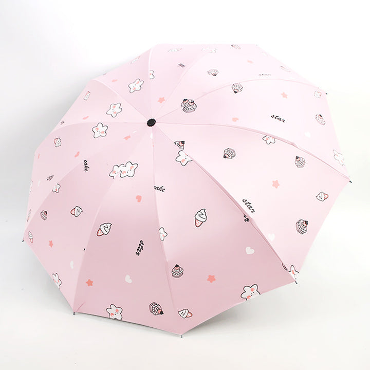 Women's Folding Umbrella with Playful Dessert Motif Stornfield