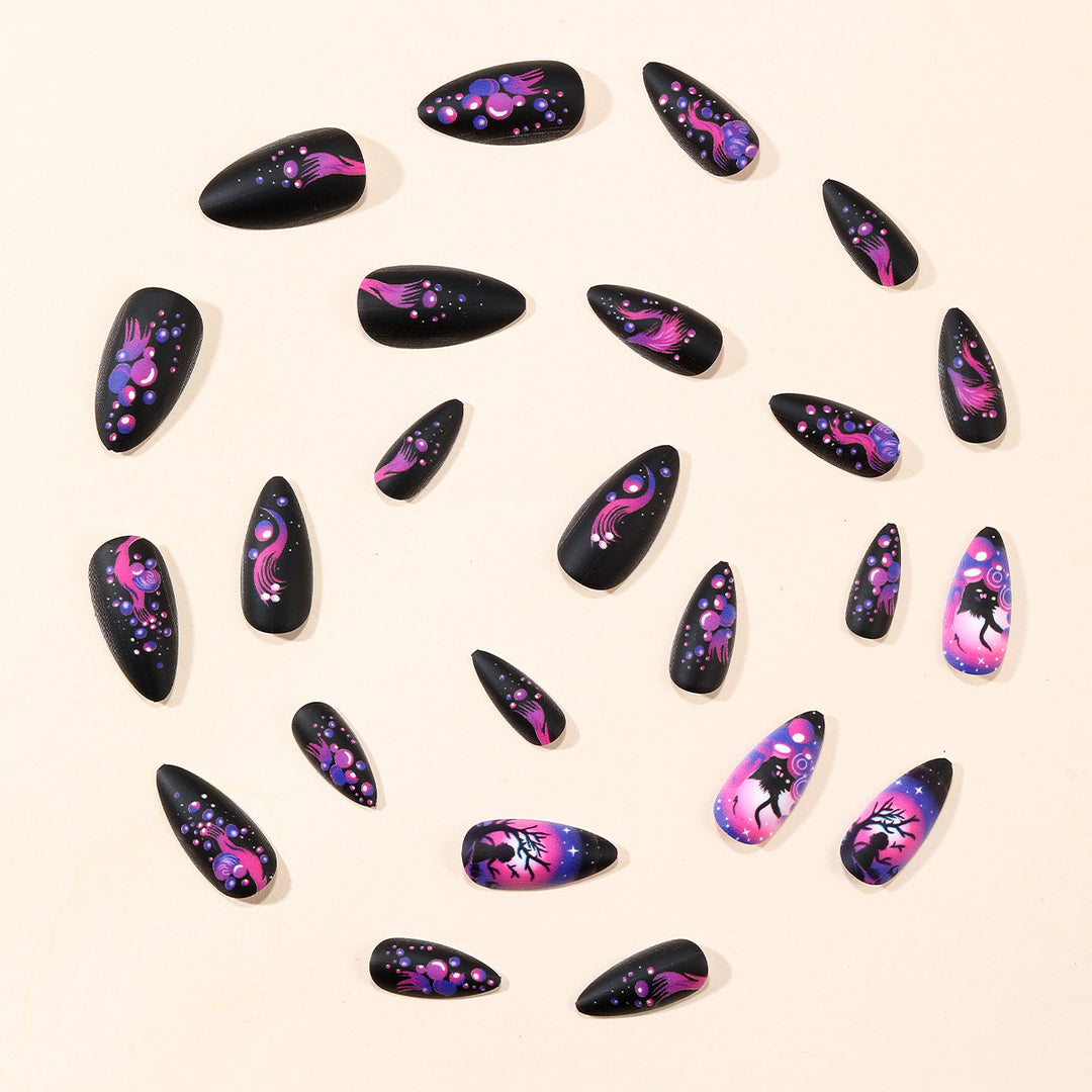 Fantasy-Inspired Stiletto Nail Art Extensions Stornfield