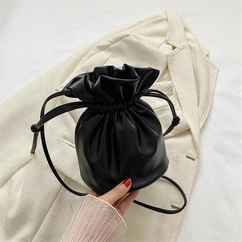Fashionable Drawstring Bucket Bag