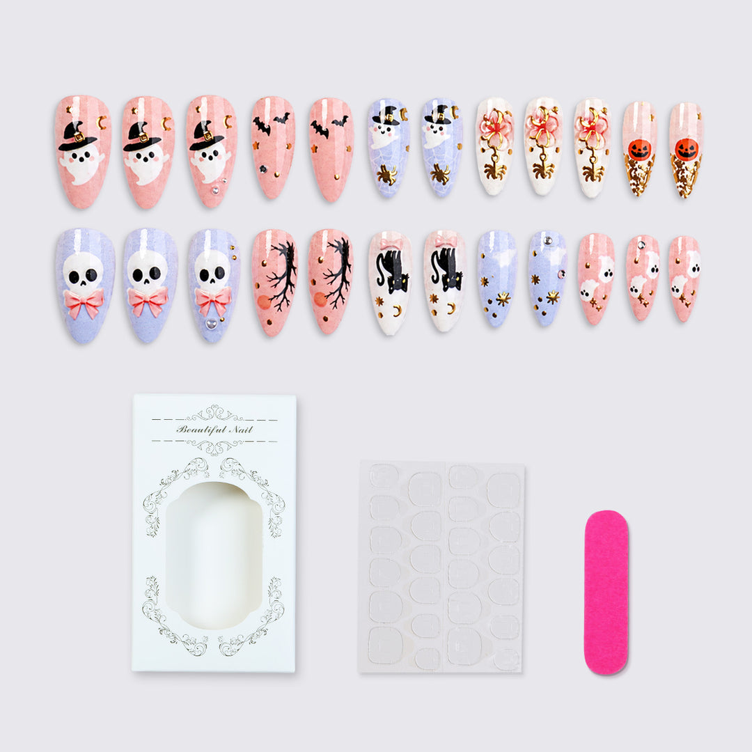 Halloween Artificial Nail Set with Creative, Spooky Designs Stornfield