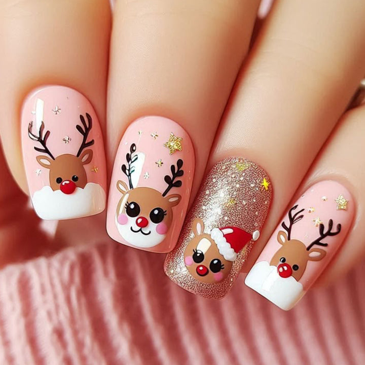 Holiday-Themed 3D Reindeer Nail Art Set Stornfield