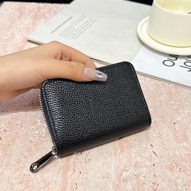 Compact Textured Zip Wallet