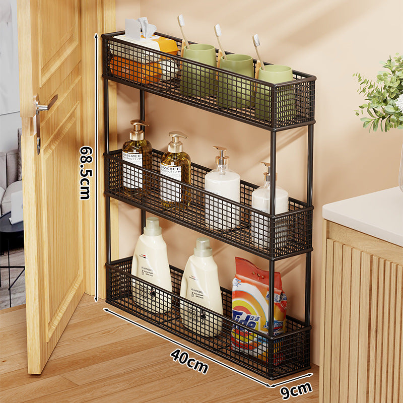 Slim Narrow Pull-Out Mesh Storage Organizer for Cabinet and Door Gap