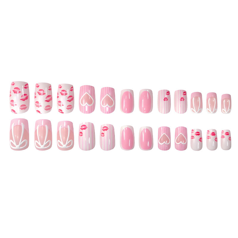 Artificial nail set with loving heart and lip motifs Stornfield
