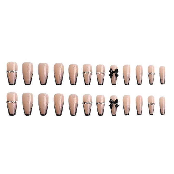 Stylish Press-On Nail Set with Decorative Accents