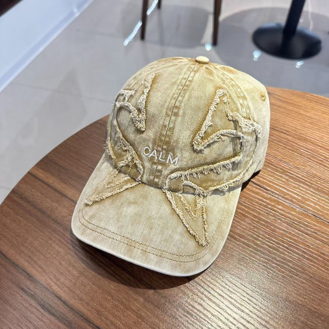Unisex Distressed Denim Embroidered Cap Stornfield