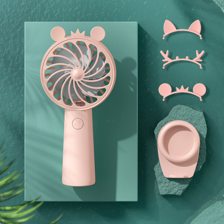 Ladies Portable Mini Hand Fan with Creative Ear Design Stornfield