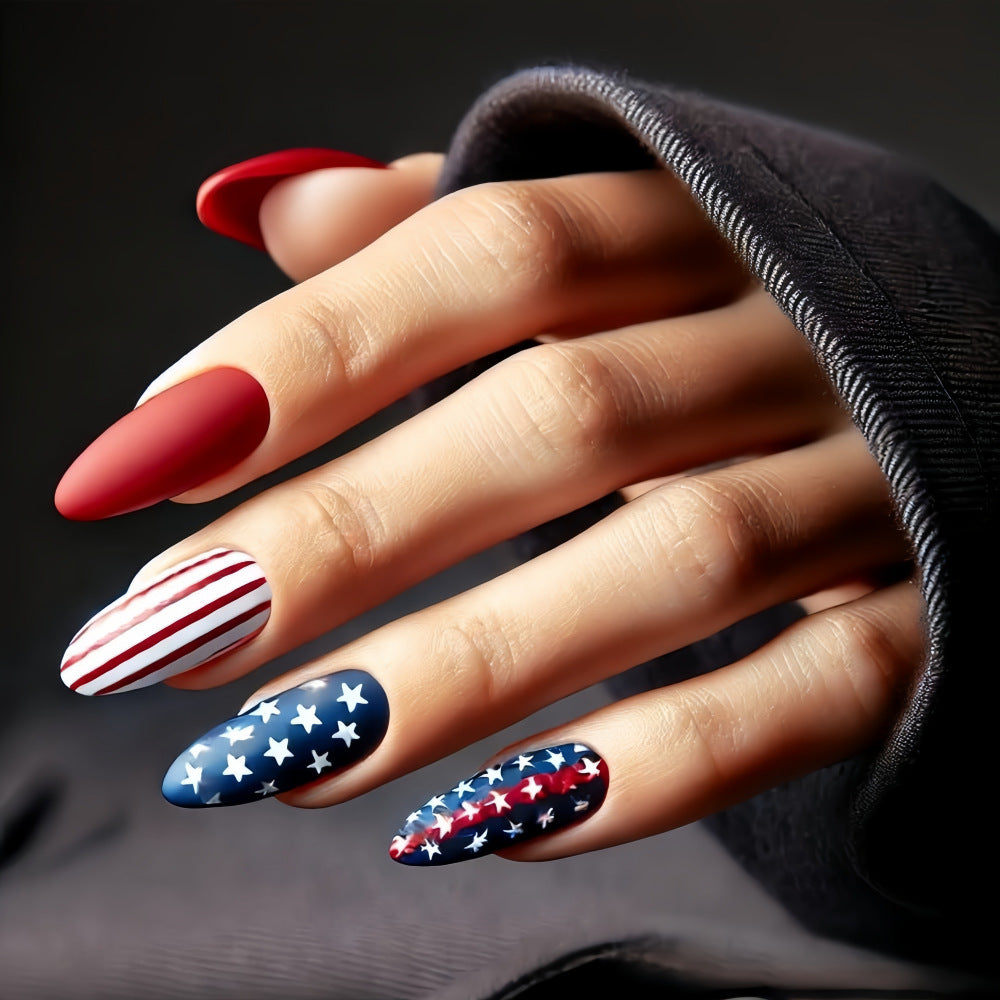 Creative nail art with patriotic designs Stornfield