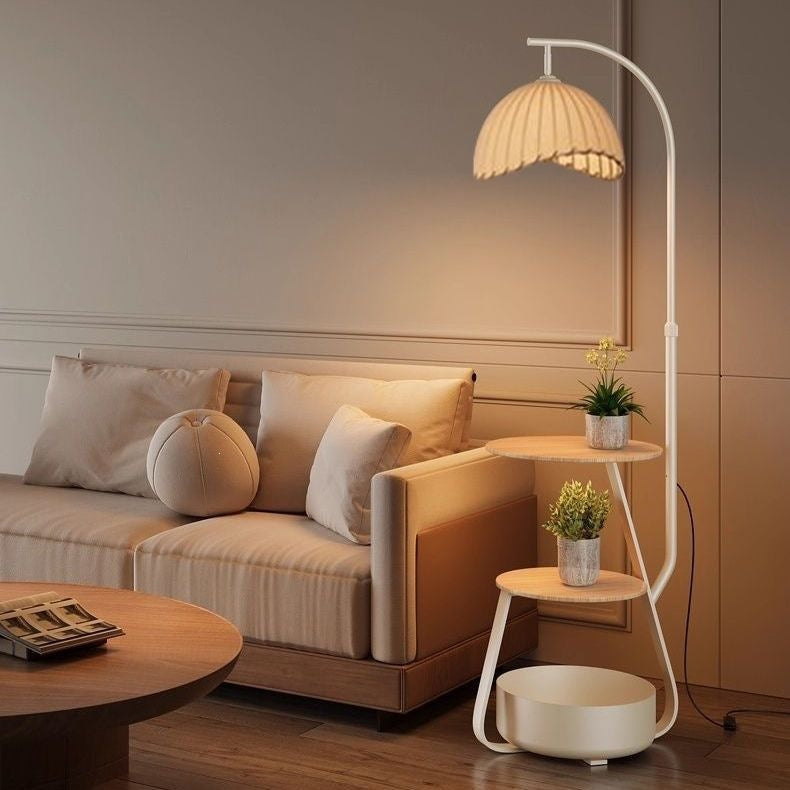 Modern Floor Lamp with Shelves
