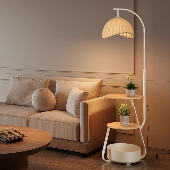Modern Floor Lamp with Shelves