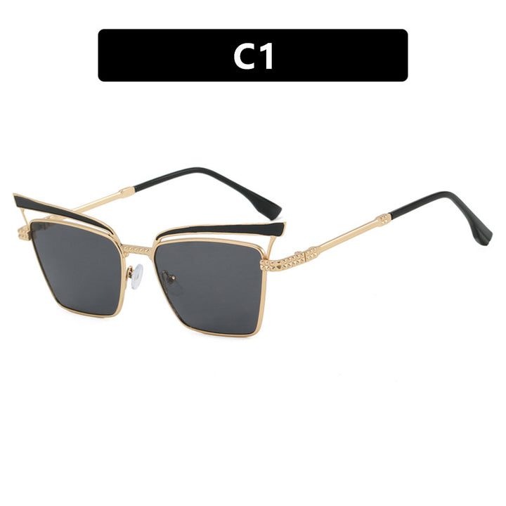 Women's square designer glasses with delicate metal frame Stornfield